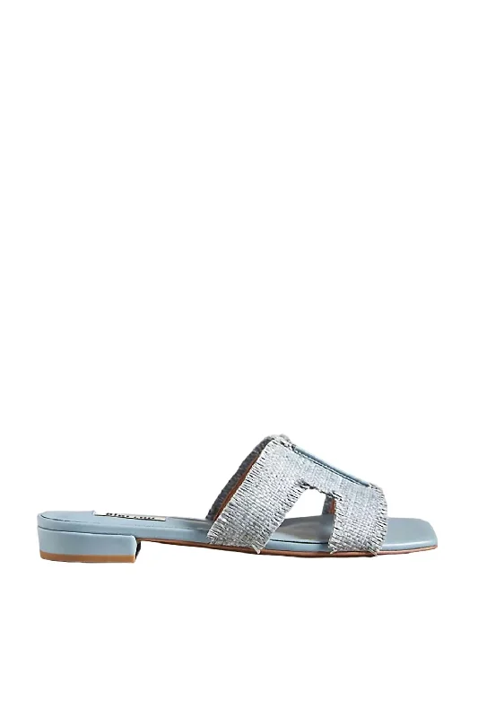 Women's Sandals with a Floral - Printed Upper in Pink for a Feminine Spring LookWomen's Dahlia Raffia Slide Sandals In Celeste Women's Sandals with a Floral - Printed Upper in Pink for a Feminine Spring LookWomen's Dahlia Raffia Slide Sandals In Celeste