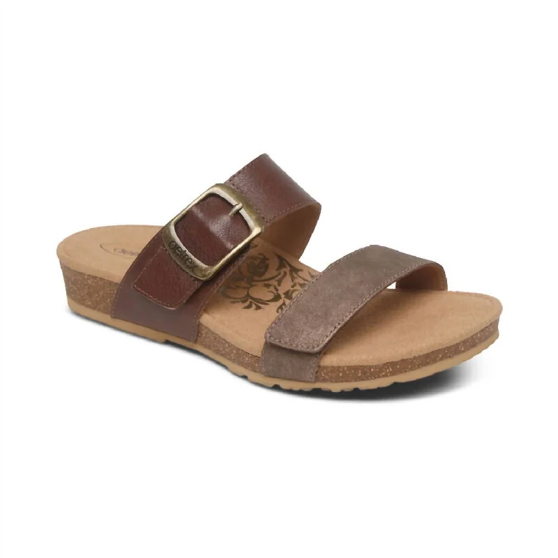 Shock - Absorbing Women's Sandals with a Soft Insole in Black for Active LifestylesWomen's Daisy Adjustable Slide In Brown