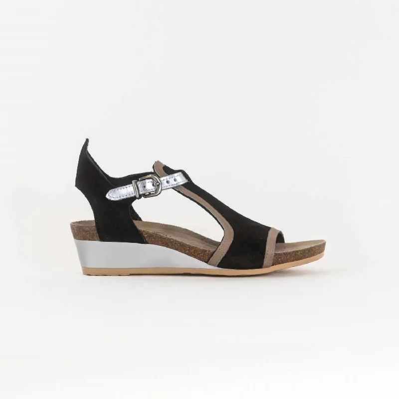 Plus Size Women's Wide - Width Platform Sandals in Black for Added Comfort and HeightWomen's Fiona Sandal In Black/khaki Plus Size Women's Wide - Width Platform Sandals in Black for Added Comfort and HeightWomen's Fiona Sandal In Black/khaki
