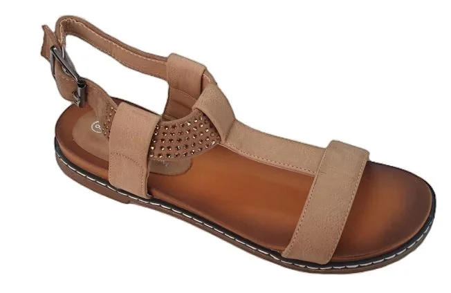 Women's Sandals with a Glitter - Coated Strap in Gold for a Sparkly Summer OutfitWomens Grosby Claudia Sandals Tan Beige Sandals Open Toe Sandal Summer Shoes Women's Sandals with a Glitter - Coated Strap in Gold for a Sparkly Summer OutfitWomens Grosby Claudia Sandals Tan Beige Sandals Open Toe Sandal Summer Shoes