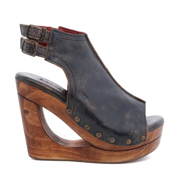 Women's Leather - Strapped Sandals with a Braided Detail in Brown for a Rustic AppealWomen's Imelda Wedge Sandal In Black Lux Women's Leather - Strapped Sandals with a Braided Detail in Brown for a Rustic AppealWomen's Imelda Wedge Sandal In Black Lux