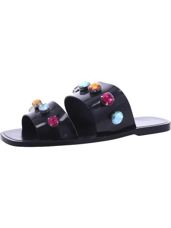 Women's Ankle - Strap Sandals with a Block Heel in Red for a Sophisticated StyleWomens Jelly Rhinestone Slide Sandals Women's Ankle - Strap Sandals with a Block Heel in Red for a Sophisticated StyleWomens Jelly Rhinestone Slide Sandals