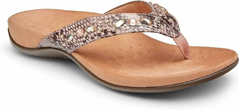 Sustainable Women's Recycled Material Sandals in Beige for Eco - Conscious ShoppersWomen's Lucia Snake Thong Sandal In Camelia Sustainable Women's Recycled Material Sandals in Beige for Eco - Conscious ShoppersWomen's Lucia Snake Thong Sandal In Camelia