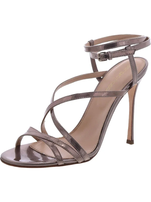 Anti - Slip Women's Sandals with a Grooved Sole in Green for Outdoor AdventuresWomens Patent Leather Ankle Strap Heels