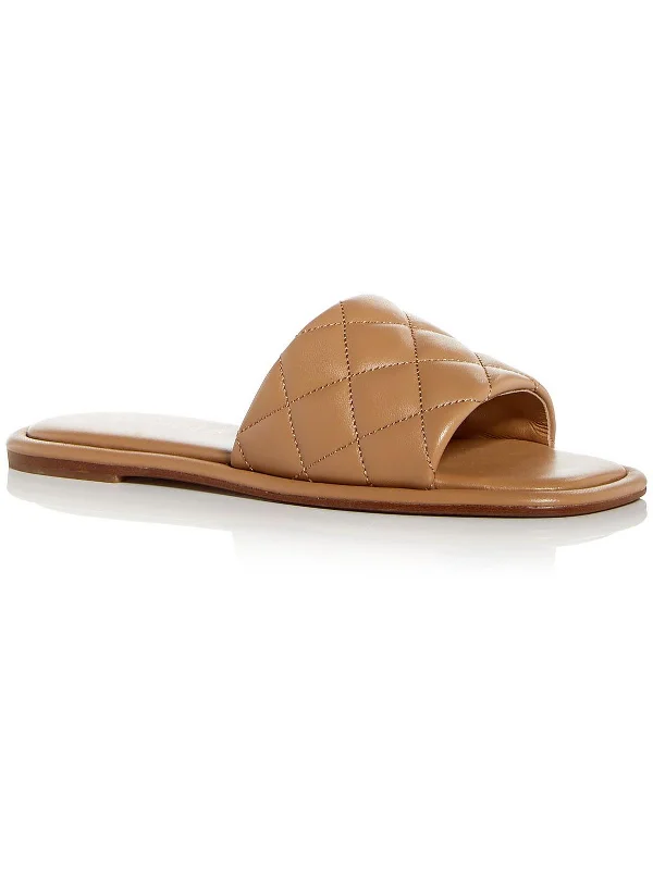 Women's Ankle - Strap Sandals with a Block Heel in Red for a Sophisticated StyleYoel Womens Leather Quilted Slide Sandals Women's Ankle - Strap Sandals with a Block Heel in Red for a Sophisticated StyleYoel Womens Leather Quilted Slide Sandals
