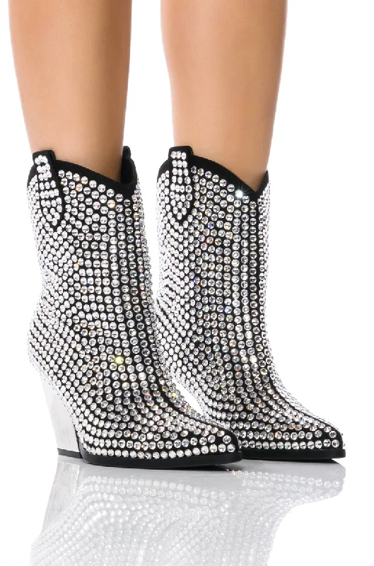 Women's Wedge - Heeled Ankle Boots in Navy Blue for a Comfortable and Trendy OptionAZALEA WANG ACTIONLITE RHINESTONE EMBELLISHED BOOTIE IN BLACK Women's Wedge - Heeled Ankle Boots in Navy Blue for a Comfortable and Trendy OptionAZALEA WANG ACTIONLITE RHINESTONE EMBELLISHED BOOTIE IN BLACK