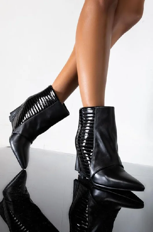 AZALEA WANG NEVER A BAD IDEA WEDGE BOOTIE IN BLACK