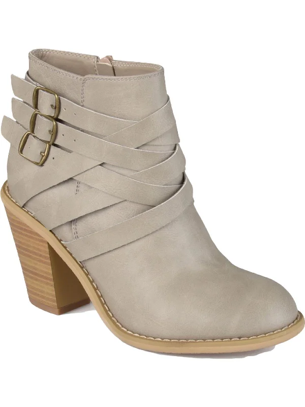 Women's Ankle Boots with Cut - Out Details in Beige for a Unique and Stylish EdgeWomens Faux Leather Block Heel Ankle Boots Women's Ankle Boots with Cut - Out Details in Beige for a Unique and Stylish EdgeWomens Faux Leather Block Heel Ankle Boots